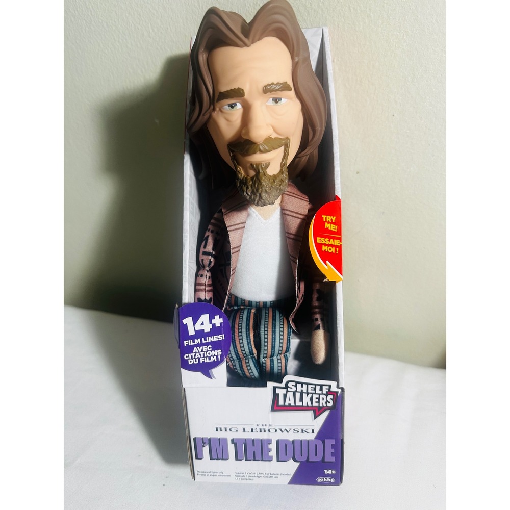 Big Lebowski The Dude Shelf Talkers Talking Plush Figure Doll Jakks NIB Ages 14+